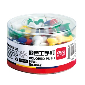 得力文具 办公用品 0042 彩色工字钉 【规格】80枚