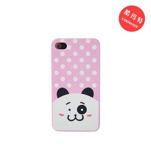 苹果 iphone 4G4代手机套手机壳保护套点点大脸猫（粉底白点）