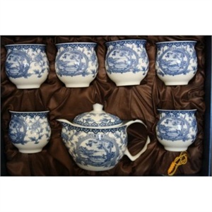 瑞恒逸品青花瓷7头功夫茶具套装(春耕图)