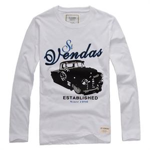 ST.VENDAS男装60年代怀旧房车印花休闲圓领長袖T恤03TL54015