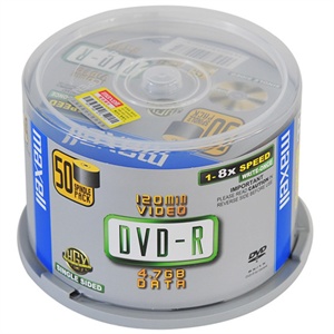 【当当自营】MAXELL麦克赛尔 DVD-R8X 4.7GB 台湾产 50片桶装 刻录盘