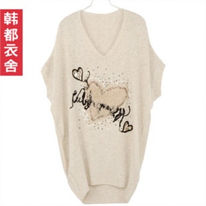 【时尚新品】韩都衣舍 韩国秋冬新品女V领短袖针织衫GJ0322