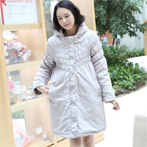 孕妇装 孕妇外套 连帽孕妇棉袄棉服 长款孕妇棉衣