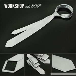 SUCK-II 2011新品 优质南韩丝简约潮流窄 配饰 领带 银色809BLD01