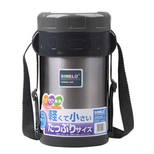 [当当自营] SIMELO 印象京都系列1.5L保温饭盒(附背袋保温包)灰色