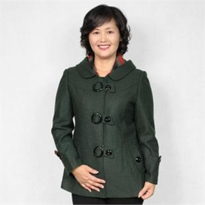 楼尚楼 韩版中老年时尚修身连帽毛呢外套 ylfn 嘉利思龙8012#