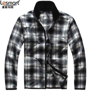 【品牌直供】lesmart男装 时尚亚麻衬衣格纹休闲男士衬衫