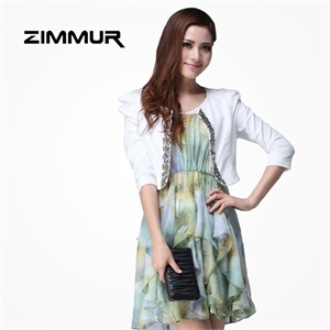 ZIMMUR 夏装 春装 优雅时尚订珠小 外套 Z12XVH083W0 显瘦