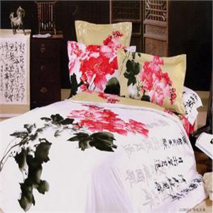 【床单加大】艺森全棉斜纹活性印花四件-国色天香