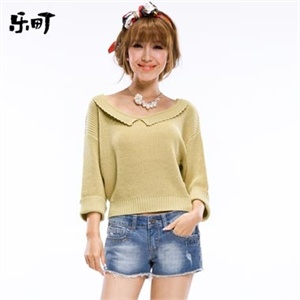 乐町 秋季新品 小翻领复古毛衣LH1245128