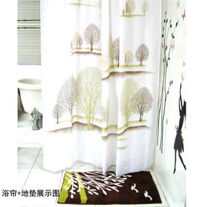 京彩套装时尚卫浴（浴帘180cm乘200cm+晴纶垫）秋阳系列