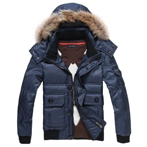 SIVI MOGN 可卸毛领 螺纹修身 男士短款羽绒服NL22008