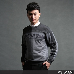 【品牌直供】V3 MAN 优雅渐变圆领羊毛毛衣