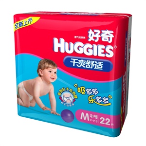 好奇 干爽舒适纸尿裤中号M22*6包/箱
