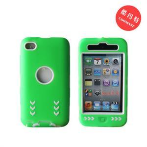 酷玛特 苹果 iPod touch4保护套手机套硅胶套机器人手机壳(绿色）