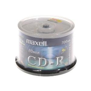麦克赛尔（Maxell）CD-R 48速 700M 银盘 桶装50片 刻录盘