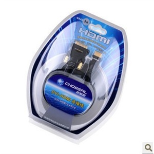 Choseal/秋叶原 Q-542 DVI转HDMI 高清转接线 2米 电脑接电视