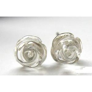 天然水晶-天然白水晶玫瑰花耳钉-韩国momo(售完为止) - 饰品配饰 - 当当网