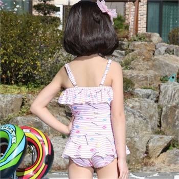 灵兰朵2015新款女童游泳衣连体三角可爱宝宝温泉泳装3222