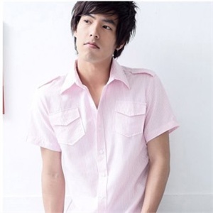 2012夏装新款 时尚 潮流韩版条纹情侣短袖衬衫 1111-CS26