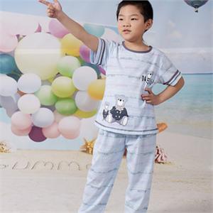 2011夏装 小熊宝宝调皮男孩针织棉短袖家居服Q772