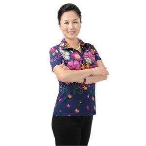 臻衣阁 2012中老年女装夏装新款 翻领丝质印花短袖衬衫 BO-286