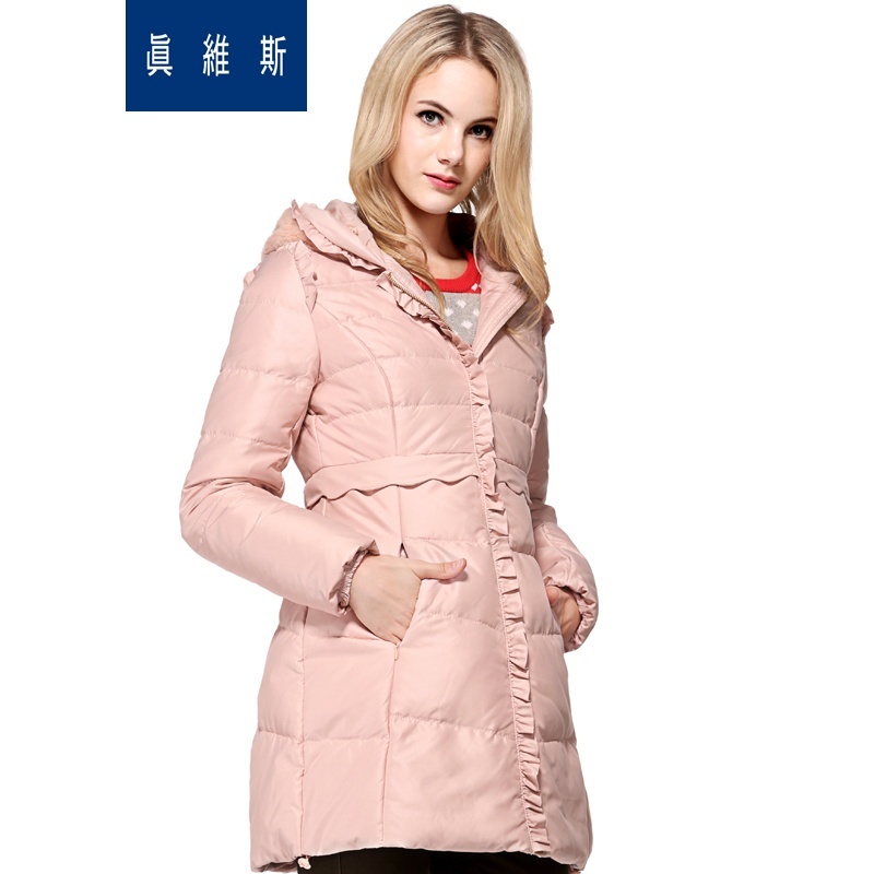 【冬装新款 真维斯 女装<em>女士外套长</em>身裙摆式波