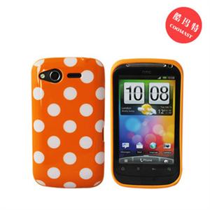多普达 HTC S510E G12手机套手机壳保护套硅胶套波点（橙底白点）