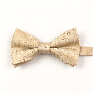 优雅男士领结 浅棕色精致花纹蝴蝶领结IFSONG130