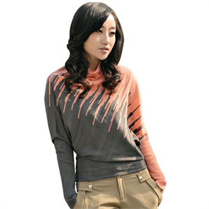 衣香丽影2012春装新品 个性堆堆领淑女针织蝙蝠衫1139027