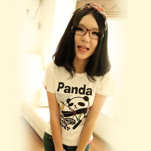 Hodoo 熊猫丘比特 韩版女款可爱纯棉短袖T恤 TS1060