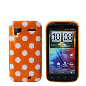 htcg14 HTC G14 Z710E手机套手机壳保护套硅胶套波点（橙色）