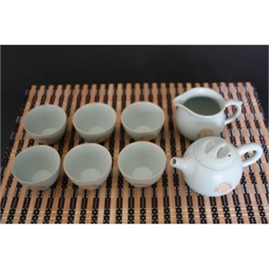 瑞恒逸品汝瓷茶具套装8入（蓝灰）