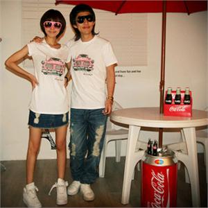 Onlykiss 夏季 短袖圆领个性老爷车情侣装 OK1X-631