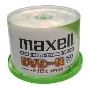 麦克赛尔（Maxell）DVD-R 16速 4.7G 台产 环保 桶装50片 刻录盘