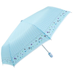 天堂伞三折自开自收自动 丝印点点包边晴雨伞 3371E 点点柔情