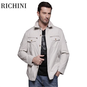 richini日驰尼 专柜正品 男士 商务休闲 纯棉 立领 夹克 外套