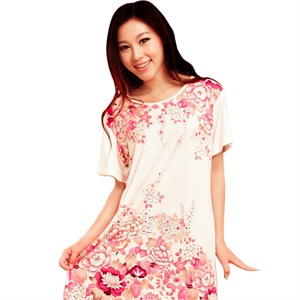 雪俐shirley 夏季新品短袖纯棉睡裙家居服2607