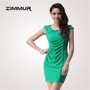 zimmur 夏装 春装 中腰圆领简约时尚 连衣裙 Z12XQC743G0 显瘦