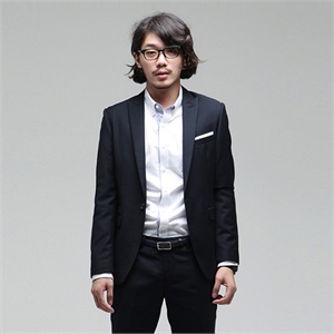 Jonywind 单纽扣开身简洁大方男装 春西装藏青色NG03633-C