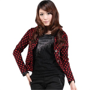 Paydaily女装 2011年秋冬装新品时尚斑点花纹圆点西服HYJ8915B