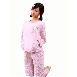 2011春装 可爱女孩米奇卡通针织棉套装睡衣家居服 套装W803