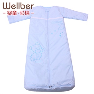 威尔贝鲁星月小熊婴儿童睡袋宝宝成长睡袋
