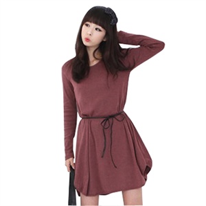 【时尚新品】韩都衣舍 韩国秋冬新品女 宽松长袖连衣裙NF1001