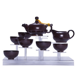 唯茶工坊油滴天目釉8头茶具套装003（经典红）