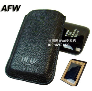 AFW软羊皮 iPhone/3G通用直插式皮套(绅士黑)