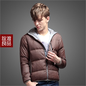 诠渡良品 新款冬装防风保暖白鸭绒短款羽绒服 81723