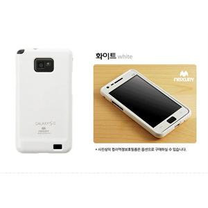 韩国mercury i9100 GALAXY S2 硅胶套+ 彩色纸贴手机膜 套装 白色