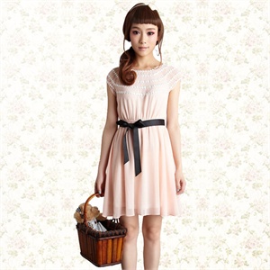 【奥特莱斯】TT.COLOR 2012新款夏装韩版修身束腰显瘦雪纺裙S211