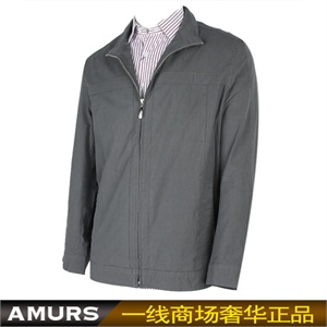 【品牌直供】爱缪斯专柜正品 时尚休闲男夹克 欧美风格夹克衫 深灰色夹克